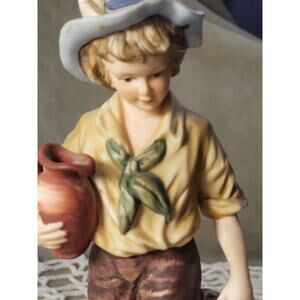 Andrea By Sadek Hand Painted‎ Porcelain Figurine Country Boy 7979